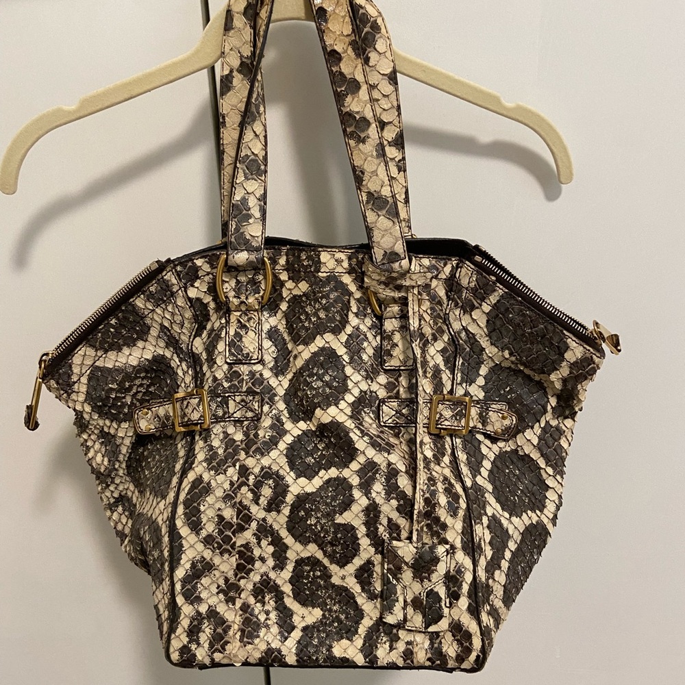 Ysl Rive Gauche Python Large Downtown Tote - image 1